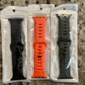 Three Apple Watch Bands Silicone 42MM, 44MM, 45MM, 49MM